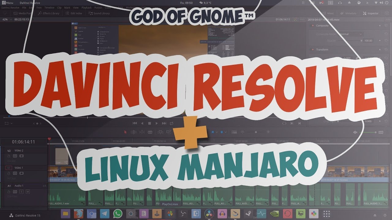 Как монтировать в DaVinci Resolve Studio на Manjaro Linux