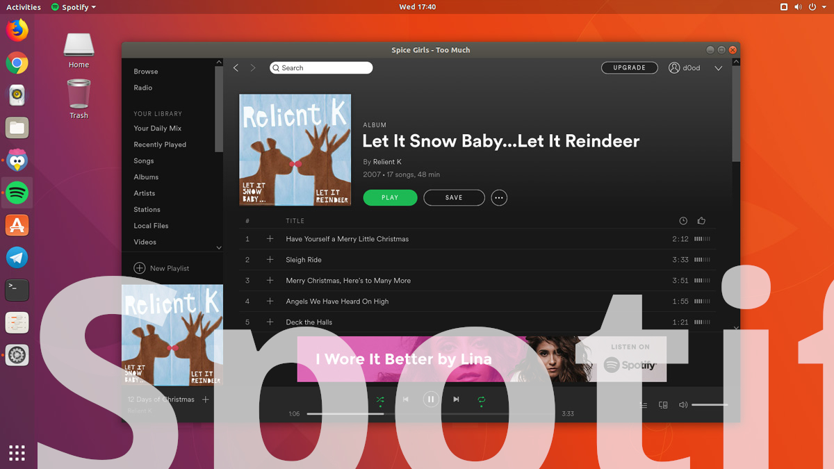 Установка Spotify в Ubuntu Linux