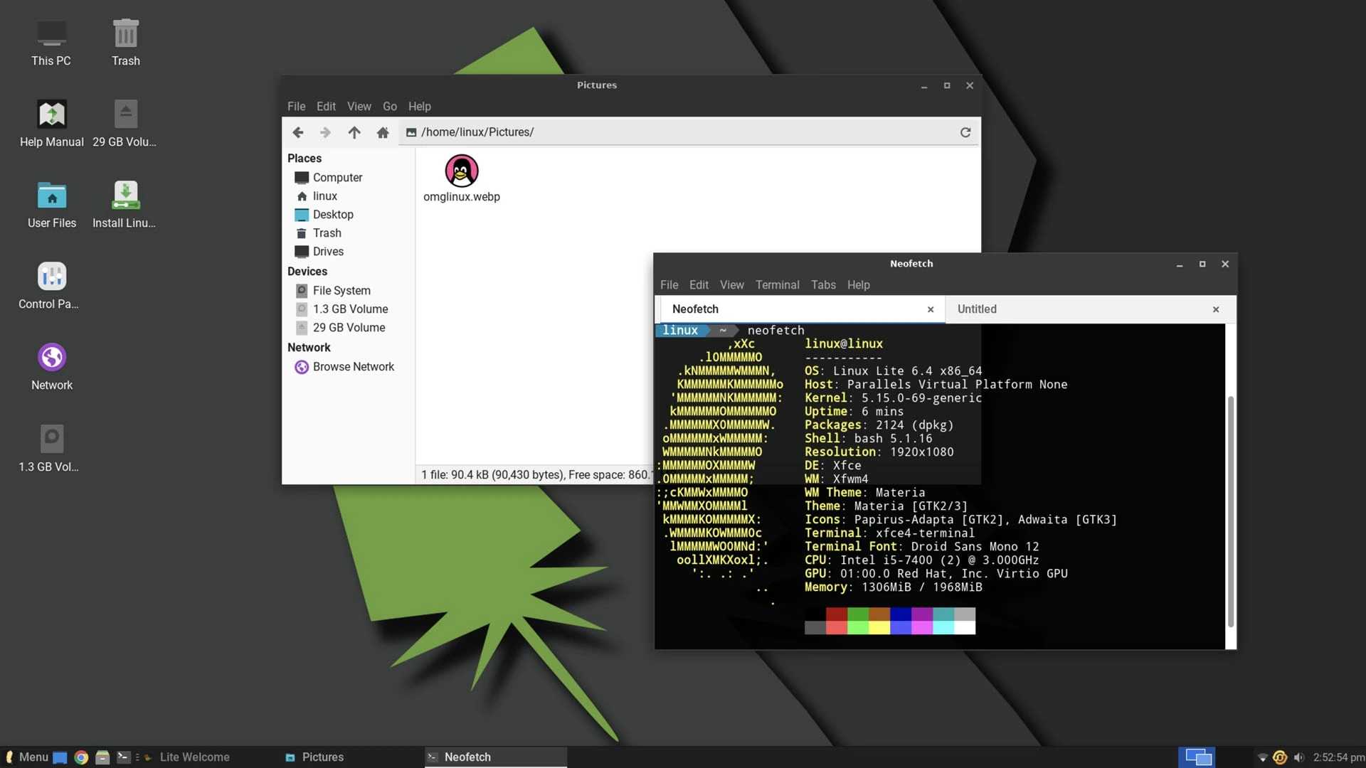 Релиз Linux Lite 6.4. За базу взята Ubuntu 22.04.2